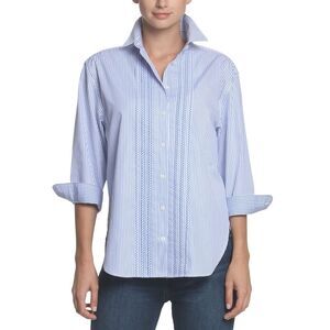 Classic Blue Striped Women's Blouse
